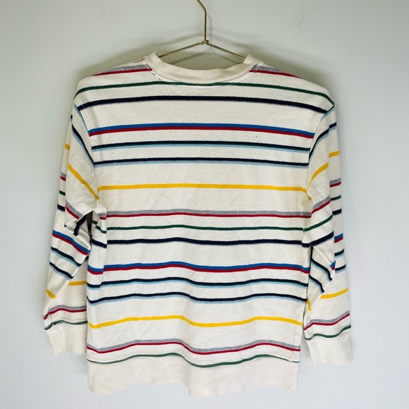 GAP Kids Boy M 8 White striped 100% cotton Pullover sweater - Picture 5 of 5